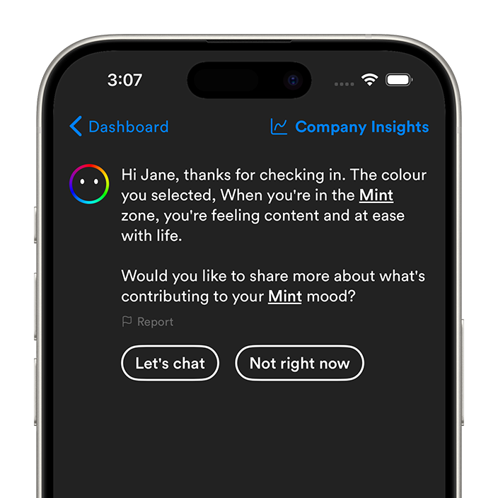 MOOD.ai app chat preview